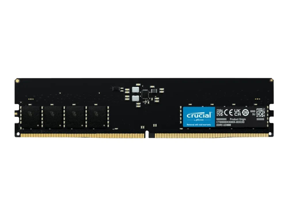 Crucial UDIMM DDR5-5600 - 16GB - CL46 - Single Channel (1 pcs) - AMD EXPO & Intel XMP - Svart