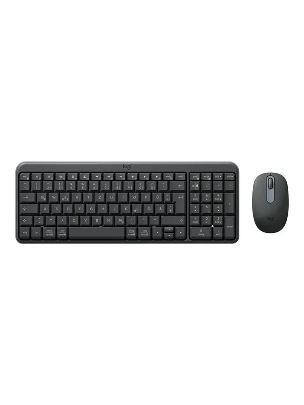 Logitech MK250 - keyboard and mouse set - QWERTZ - German - graphite Input Device - Tastatur & Mussett - Tysk - Svart