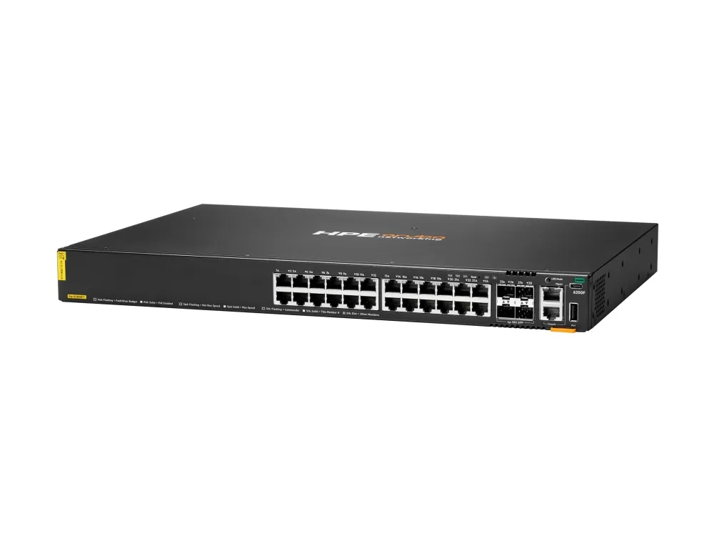 Hewlett Packard Enterprise HPE Aruba 6200F 24G Class4 PoE 4SFP+ 370W Switch
