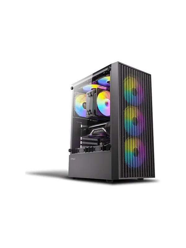 Antec AX27 RGB ELITE - mid tower - Kabinett - Tower - Svart
