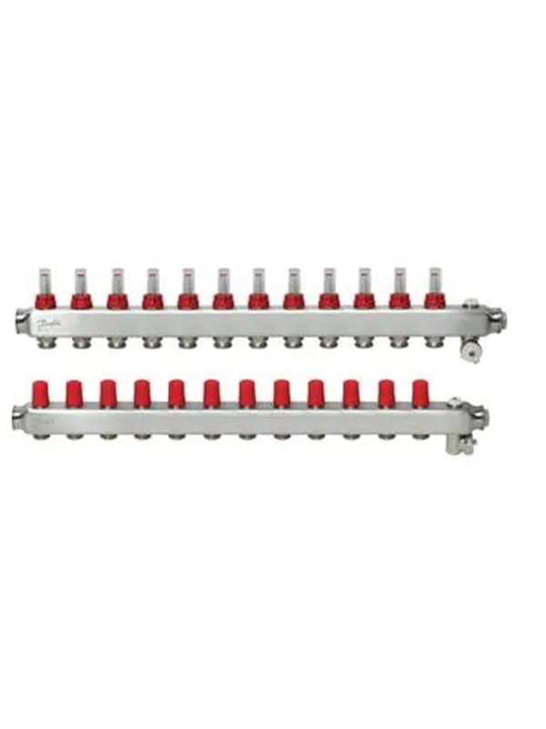 Danfoss floor heating manifold 12+12 SSM with flowmeter