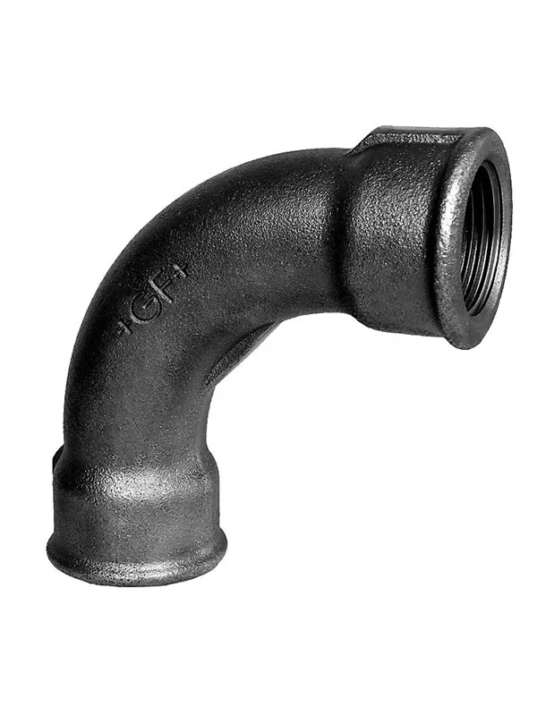 +GF+ long bend 90° black 1 1/2'' socket-socket