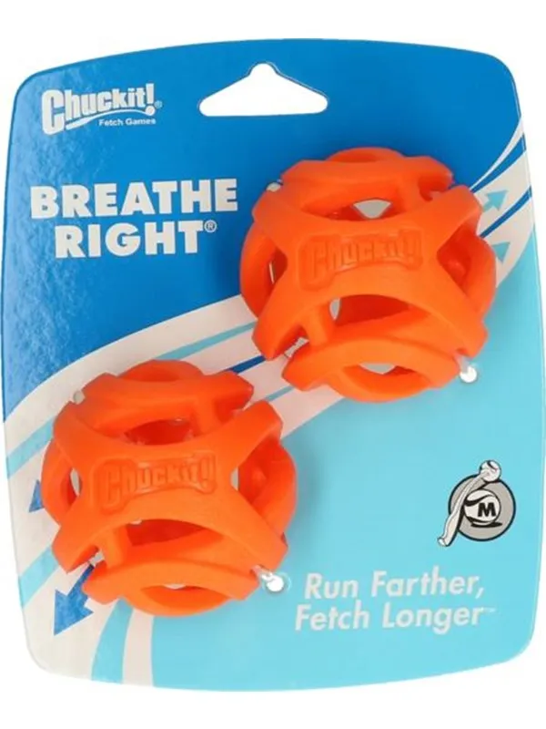 CHUCKIT - Breathe Right Fetch Ball Medium 6.5cm 2 pk - (CHUC32141)