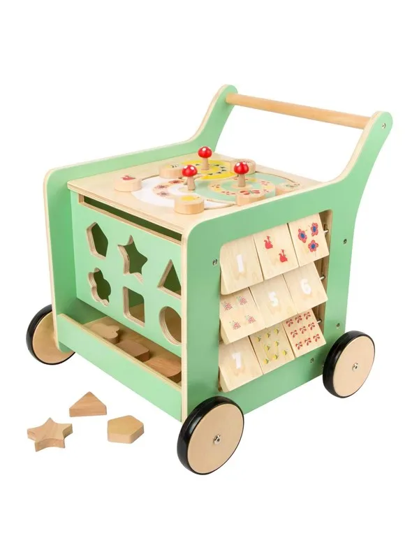 Small Foot Wooden Baby Walker Walker Activity Center Pastel Green
