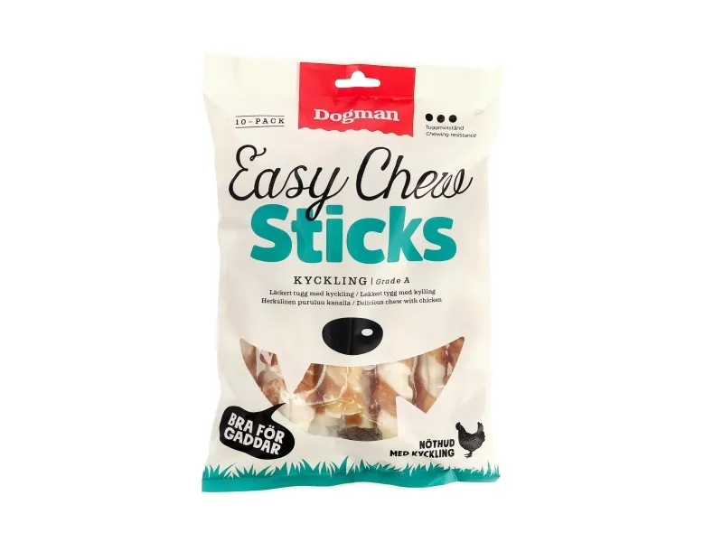 Dogman Hundegodbiter Easychew Sticks Kylling (10-pakning)