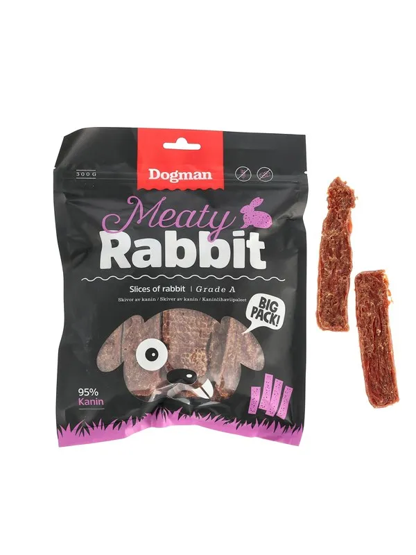 Dogman Meaty Rabbit Slices Grain-Free Dog Treats 300g
