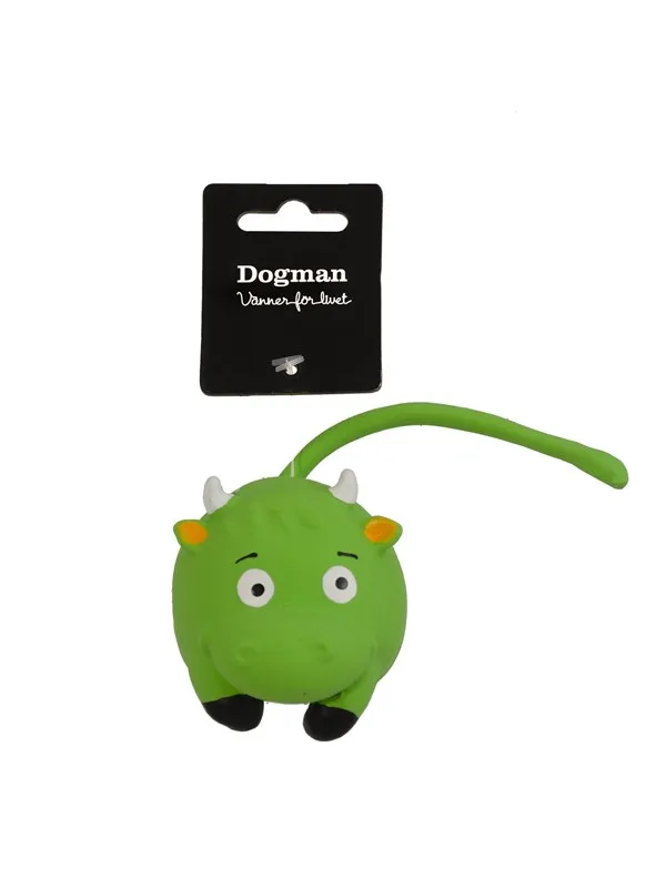 Dogman Hundeleke Latex Grønn Okse med Pipeleke 21cm