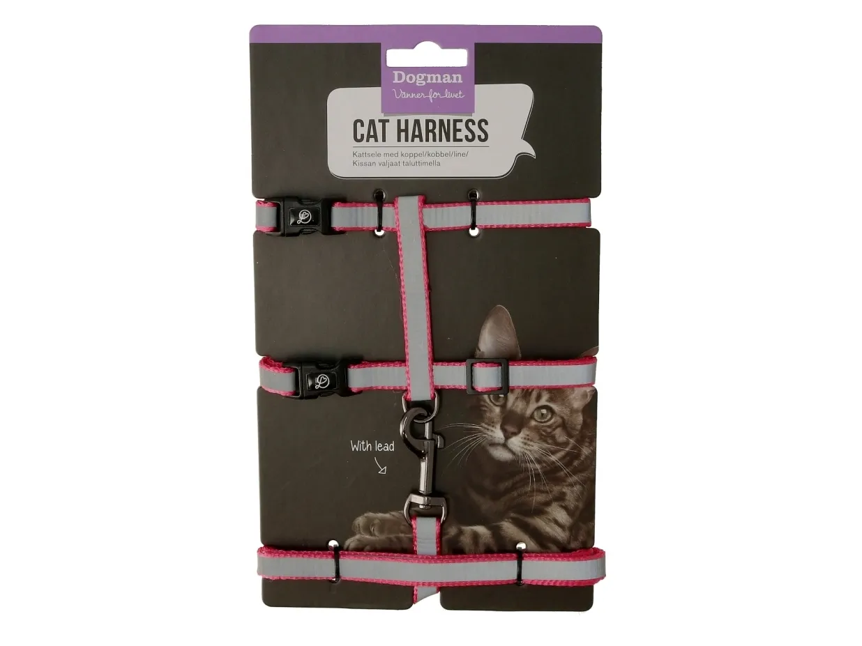 Dogman Kattesele-set Stripe Rosa