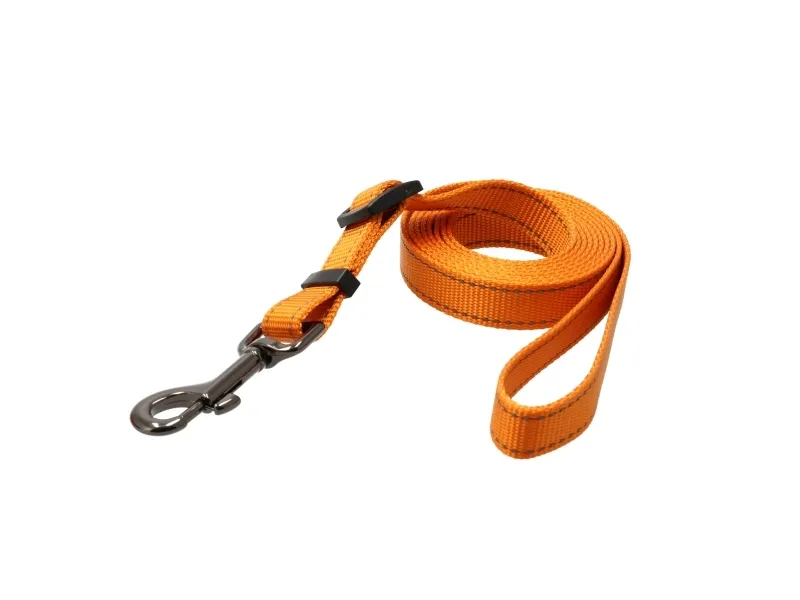Dogman Iris Justerbart Nylon Hundebånd Oransje Liten 10mm 120-200cm