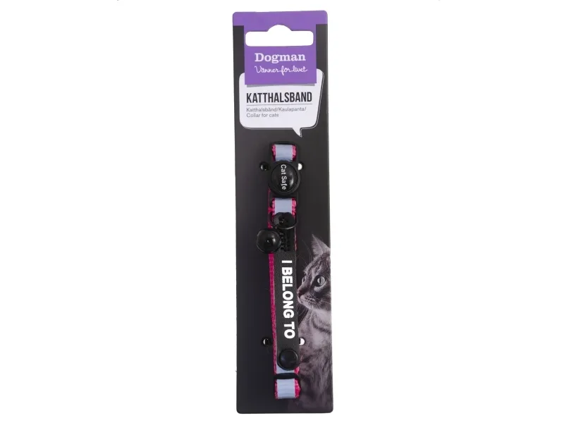 Dogman Kattehalsbånd Stripe rosa