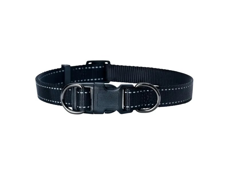 Dogman Nylon Hundehalsbånd Iris Svart Stor 20mmx35-60cm