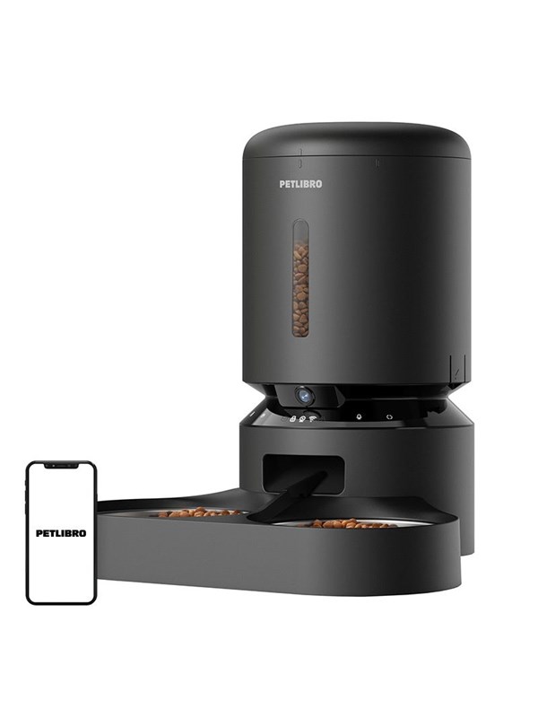 Petlibro Granary Camera Food Dispenser with Double Bowl 5L Black
