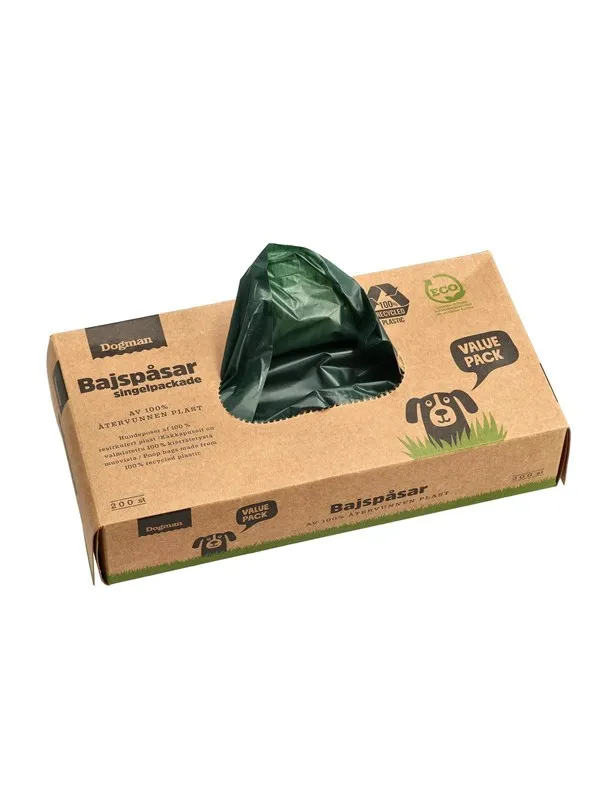 Dogman Hundeposer 100 % resirkulert (200-pakning)