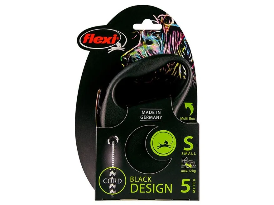 Flexi Black Design S leash 5 m 12 kg black
