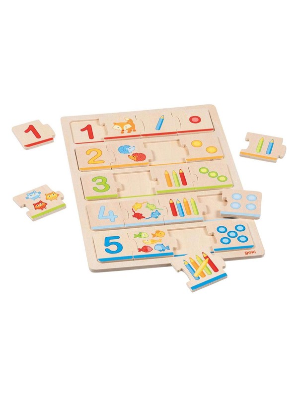 Goki Wooden Jigsaw Puzzle Learn to Count 20 pcs. Tre