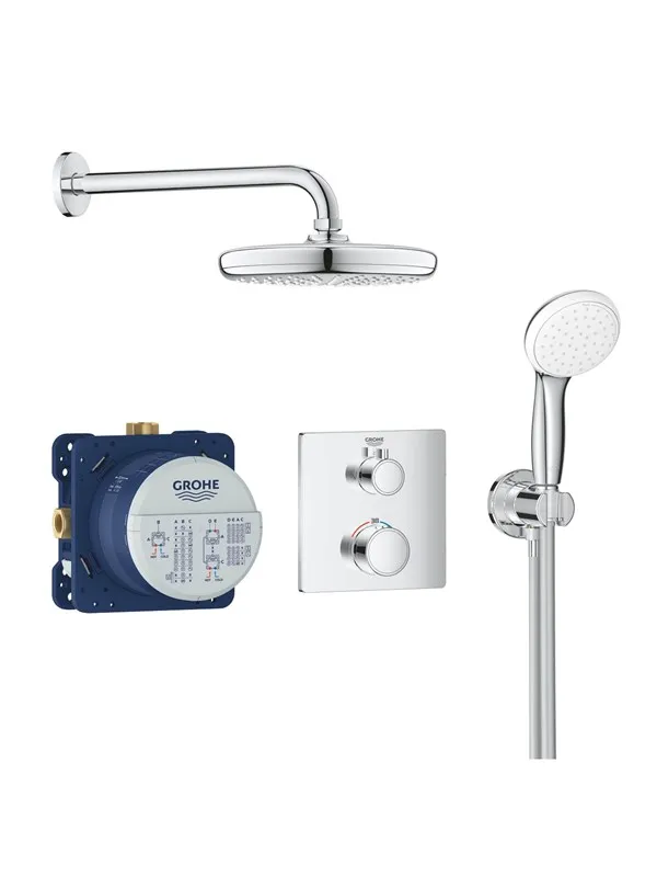 Grohe Grohtherm shower system for built-in chrome