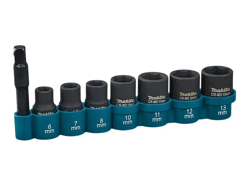 Makita E-12289 Impact Socket And Adapter Set - 8 Pieces