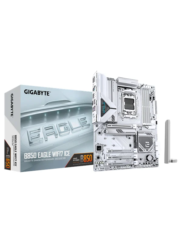 GIGABYTE B850 EAGLE WIFI7 ICE Hovedkort - AMD B850 - AMD AM5 socket - DDR5 RAM - ATX