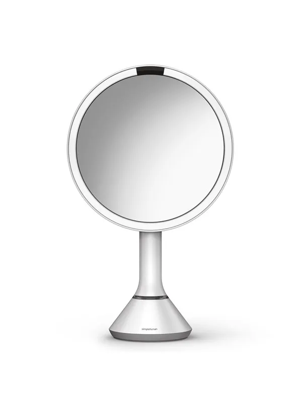 Simplehuman Sensor speil med berøringskontrollert lysstyrke og dobbel lysinnstilling, hvit