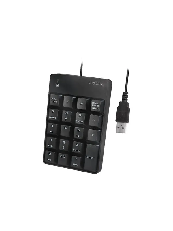 LogiLink Keypad with USB connection 19 keys - Numpad - Svart
