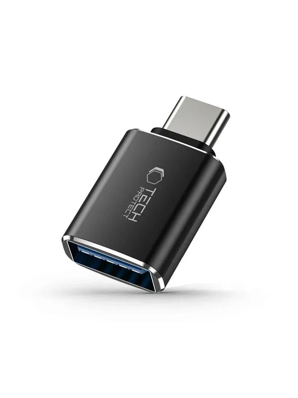Tech-Protect UltraBoost USB-C (Male) / USB-A (Female) OTG Adapter - Black USB-hub - 1 - Svart