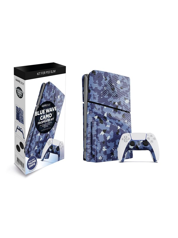 MAXX TECH Slim Faceplates + Controller Faceplates - Blue Wave Camo - Miscellaneous Deksel - Sony PlayStation 5