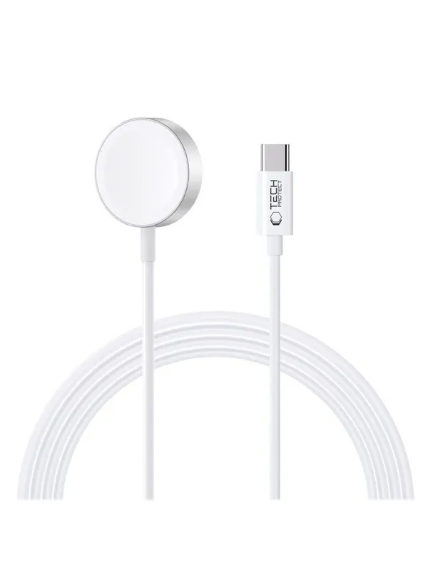 Tech-Protect  UltraBoost Inductive Magnetic Charger with USB-C Connector for Apple Watch 1.2m - White