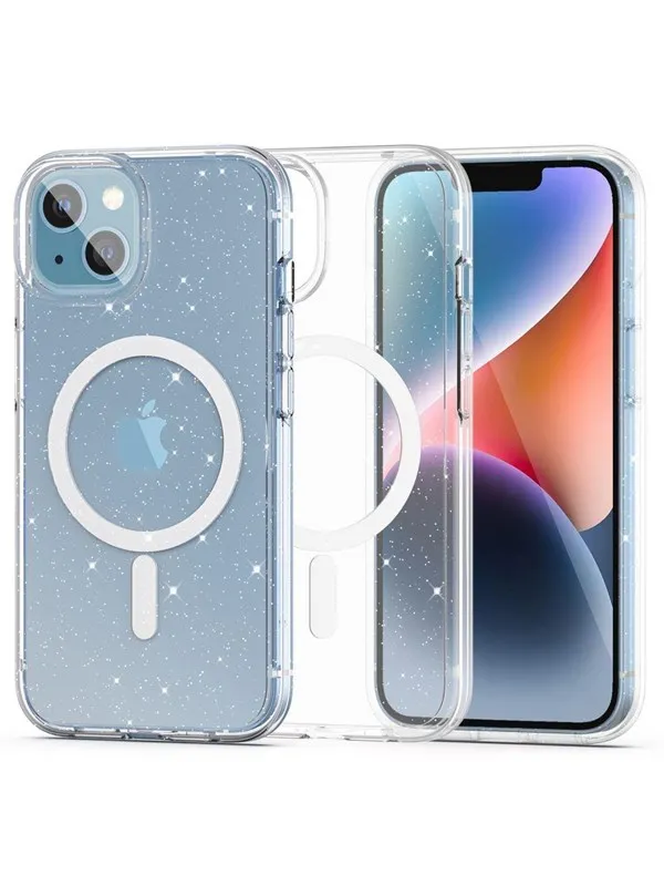 Tech-Protect  FlexAir Hybrid MagSafe Case for iPhone 13 / 14 - Clear Glitter