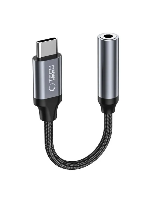 Tech-Protect UltraBoost USB-C Adapter / Mini Jack 3.5mm - Black