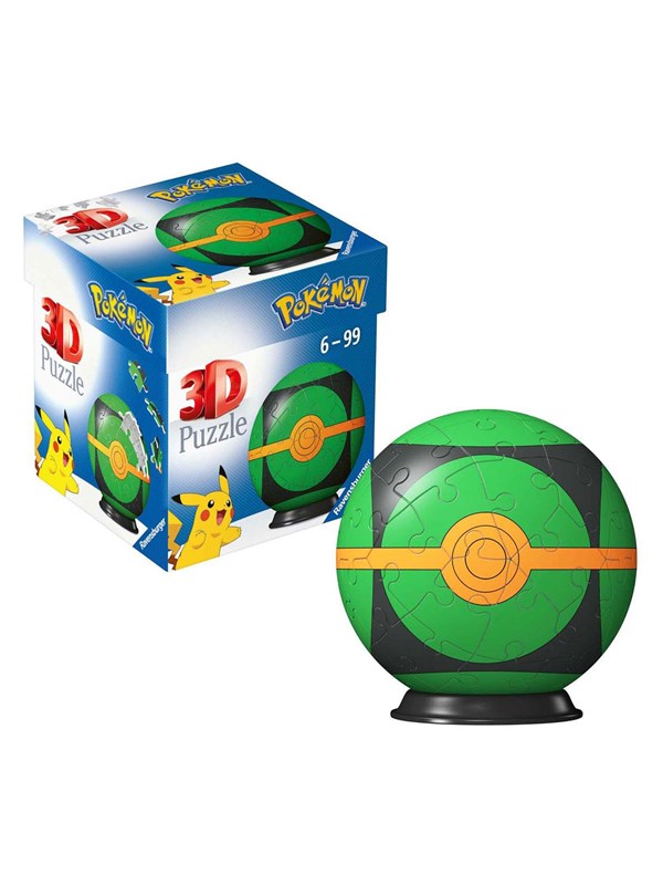 Ravensburger 3D Puzzle Ball Pokémon Pokéball Green 54pcs. 3D Puslespill