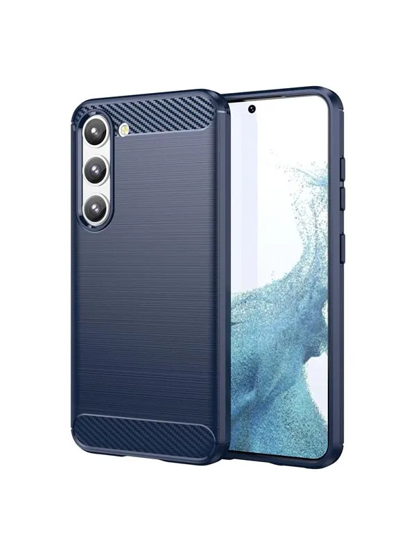 Hurtel Carbon Case for Samsung Galaxy S23+ Flexible Silicone Carbon Cover Blue