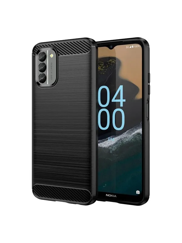Hurtel Carbon Case Cover for Nokia G400 Flexible Silicone Carbon Cover Black