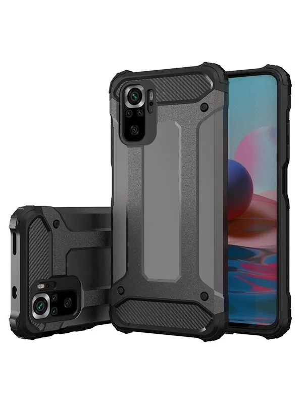 Hurtel Hybrid Armor Case Tough Rugged Cover for Xiaomi Poco M4 Pro 5G Black