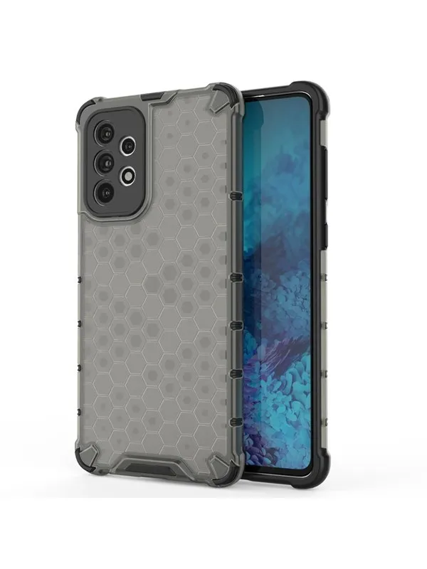 Hurtel Honeycomb Case Armored Cover with a Gel Frame for Samsung Galaxy A73 Black