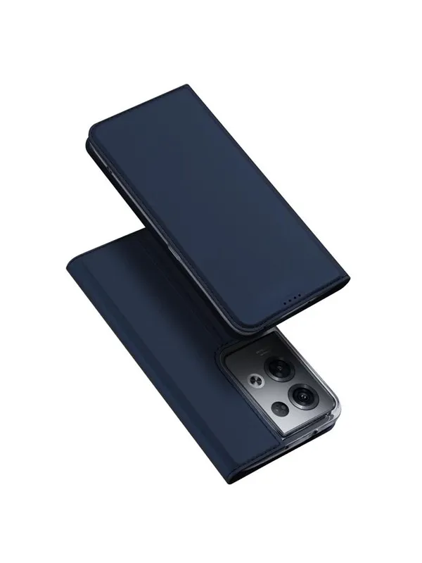 Dux Ducis Skin Pro Case Oppo Reno 8 Pro Flip Cover Card Wallet Stand Blue