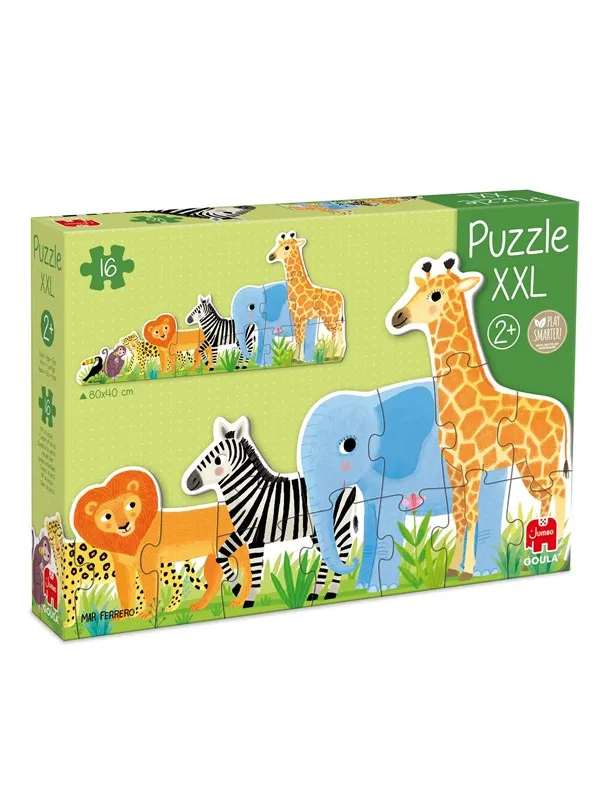 Jumbo Goula Puzzle XXL Jungle from Small to Large - 16 pcs. Gulv