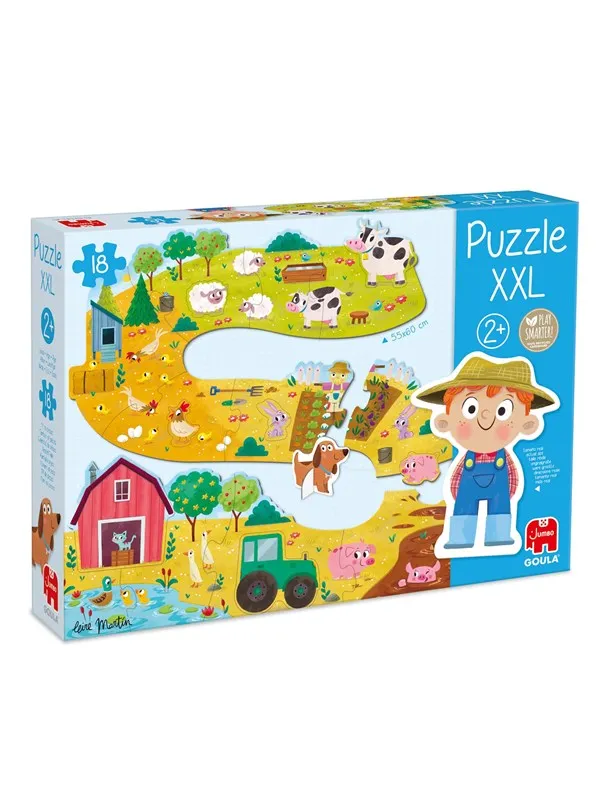 Jumbo Goula Puzzle XXL Farm Animals - 18 pcs. Gulv