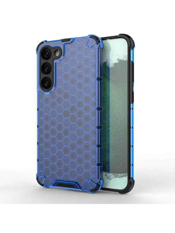 Hurtel Honeycomb Case for Samsung Galaxy S23+ Armored Hybrid Cover Blue