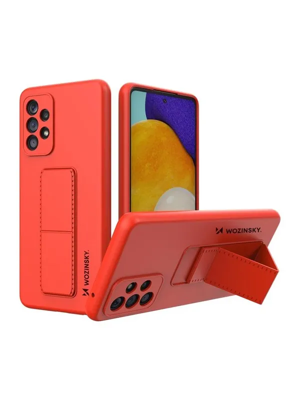 Wozinsky Kickstand Case Silicone Case with Stand Samsung Galaxy A73 Case Red