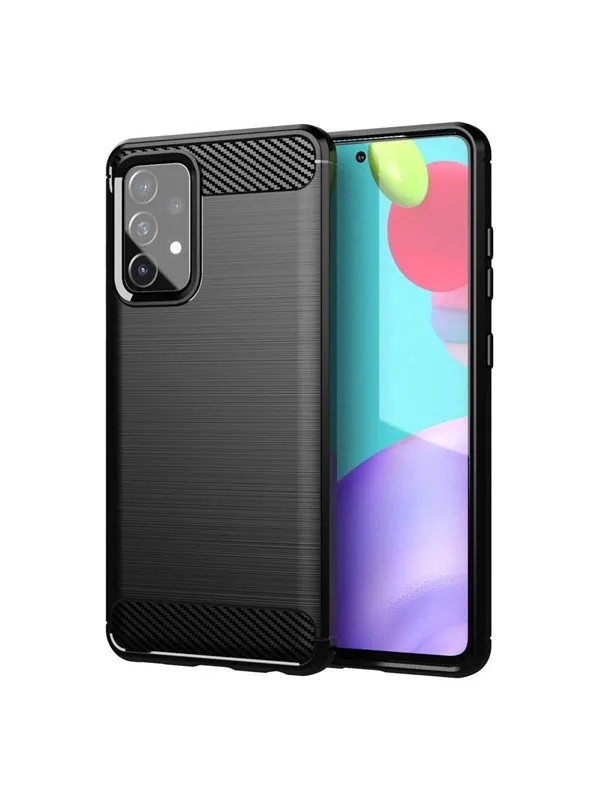 Hurtel Carbon Case Flexible Cover TPU Case for Samsung Galaxy A72 4G Black