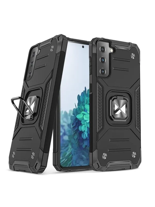 Wozinsky Ring Armor Armored Hybrid Case Cover + Magnetic Holder for Samsung Galaxy S22+ (S22 Plus) black