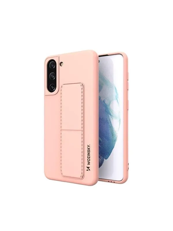 Wozinsky Kickstand Case Silicone Case with Stand Samsung Galaxy S21+ 5G Case Pink