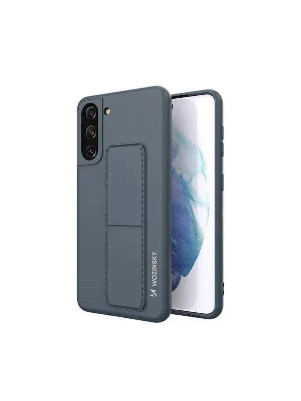 Wozinsky Kickstand Case Silicone Case with Stand Case Samsung Galaxy S21+ 5G Navy Blue