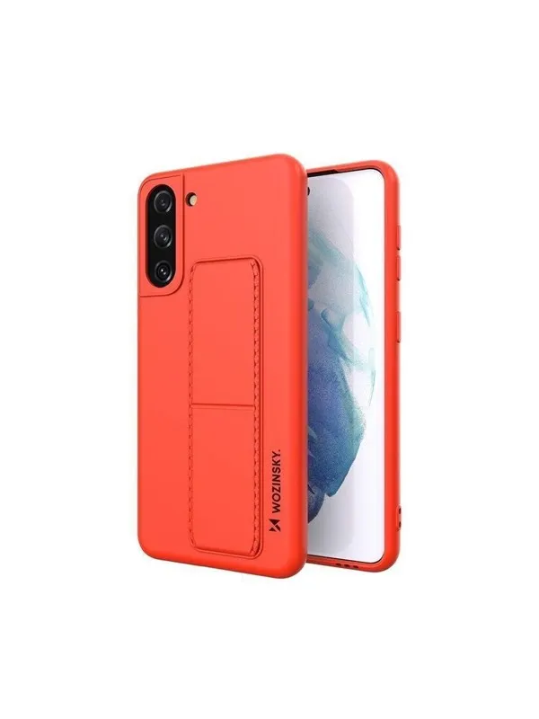 Wozinsky Kickstand Case Silicone Case with Stand Case for Samsung Galaxy S21+ 5G Red
