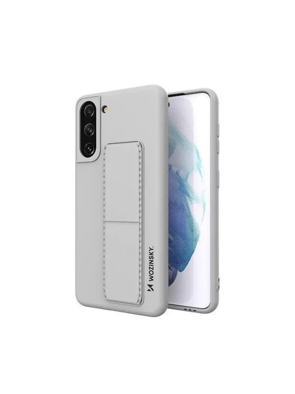 Wozinsky Kickstand Case Silicone Case with Stand Case Samsung Galaxy S21+ 5G Grey