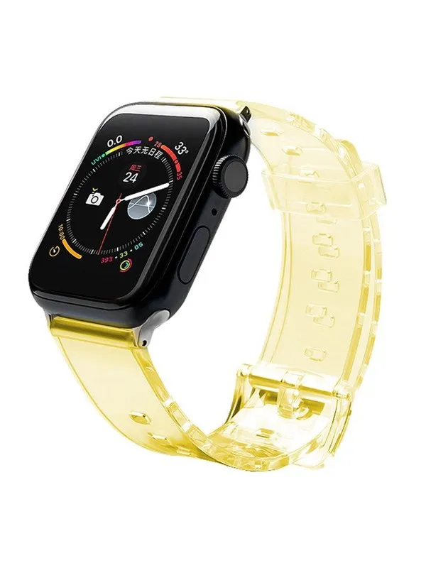 Hurtel Silicone Strap Bracelet Bracelet Strap Light for Apple Watch 38 / 40 mm - Yellow