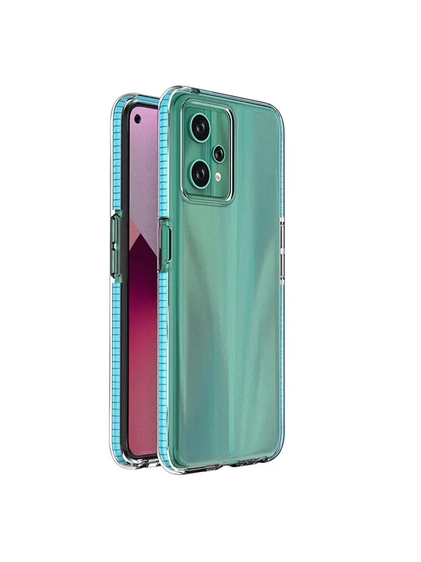 Hurtel Spring Case for Realme 9 Pro Silicone Cover with Frame Light Blue