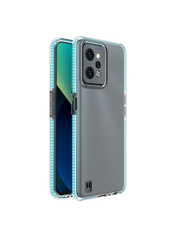 Hurtel Spring Case for Realme C31 Silicone Cover with Frame Light Blue