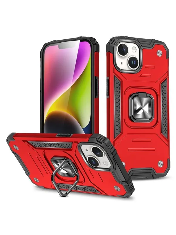 Wozinsky Ring Armor iPhone 15 Plus iPhone 15 Plus Ring Armor Case - Red