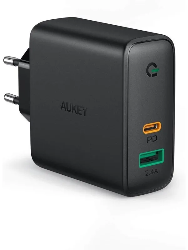 Aukey PA-D3 60W Dual-Port PD Charger with Dynamic Detect - EU Plug